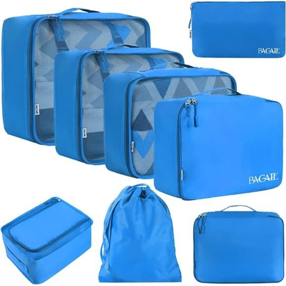 8 Pcs Set Packing Cubes Luggage Packing Organizers for Travel Accessories - Picture 1 of 6